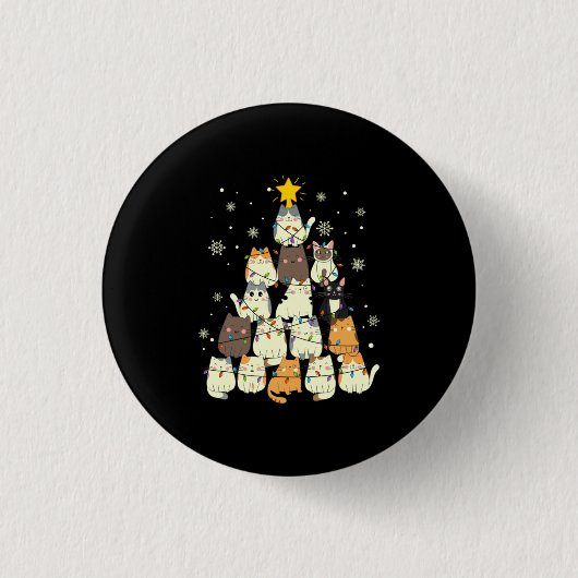 Merry Xmas Weihnachtsbaum Button (Vorderseite)