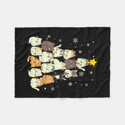 Merry Xmas Weihnachtsbaum Fleecedecke (Vorderseite (Horizontal))