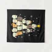 Merry Xmas Weihnachtsbaum Wandteppich (Vorderseite (Horizontal))