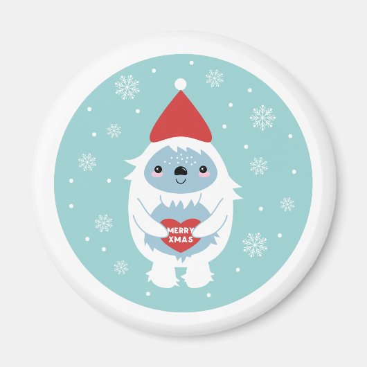 Merry Xmas Yeti Magnet (Vorne)