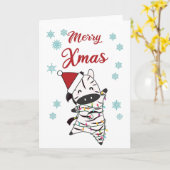 Merry Xmas Zebra Safari Zoo Schnee Niedlich Karte (Gelbe Blume)