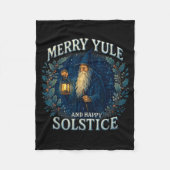 Merry Yule And Happy Solstice Mystic Winter Quote  Fleecedecke (Vorderseite)