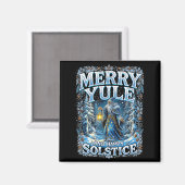 Merry Yule And Happy Solstice Mystic Winter Quote  Magnet (Vorderseite/Rückseite)