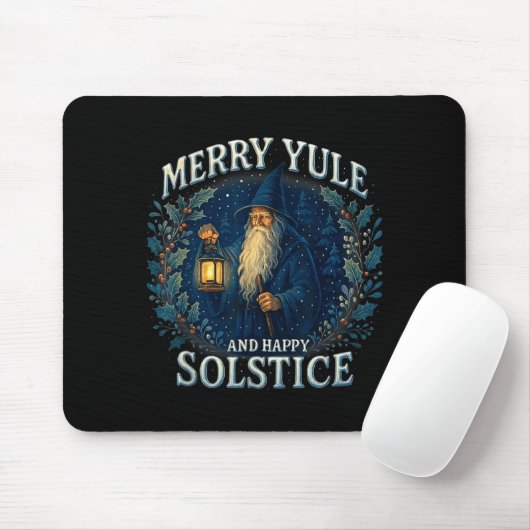 Merry Yule And Happy Solstice Mystic Winter Quote  Mousepad (Mit Mouse)