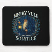 Merry Yule And Happy Solstice Mystic Winter Quote Mousepad (Vorne)