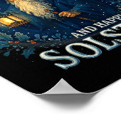 Merry Yule And Happy Solstice Mystic Winter Quote Poster (Ecke)