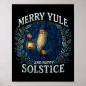 Merry Yule And Happy Solstice Mystic Winter Quote  Poster (Vorne)