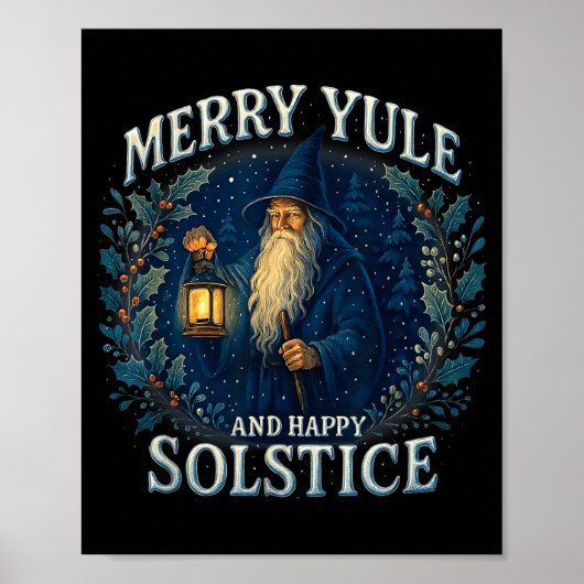 Merry Yule And Happy Solstice Mystic Winter Quote Poster (Vorne)