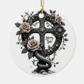 Merry Yule Gothic Cross Ornament (Vorne)