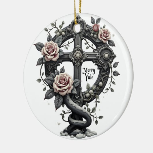 Merry Yule Gothic Cross Ornament (Links)