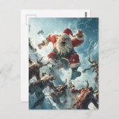 Merry Zombie Christmas Postcard Postkarte (Vorne/Hinten)