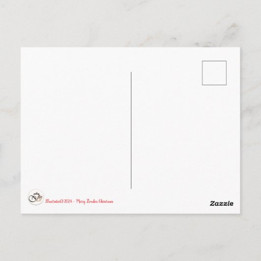Merry Zombie Christmas Postcard Postkarte (Rückseite)