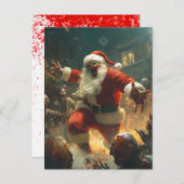 Merry Zombie Christmas Postcard Postkarte (Vorne/Hinten)