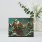 Merry Zombie Christmas Postcard Postkarte (Stehend Vorderseite)