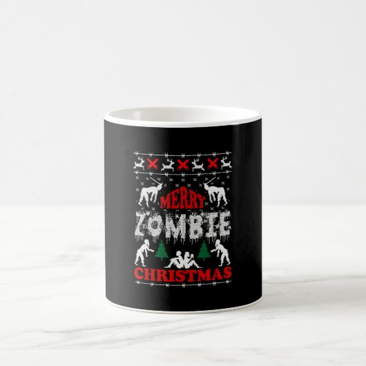 Merry Zombie Christmas Ugly Sweater Kaffeetasse (Mittel)