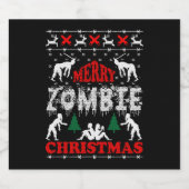 Merry Zombie Christmas Ugly Sweater Schaumweinetikett (Einzelnes Label)