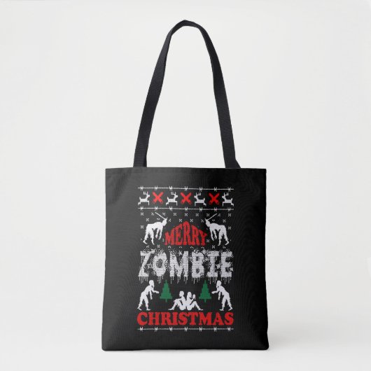 Merry Zombie Christmas Ugly Sweater Tasche (Vorderseite)