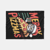 Merry Zzmas Christmas Cat Funny Zza Lover Xmas Cat Fleecedecke (Vorderseite (Horizontal))