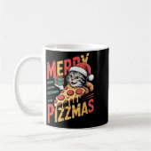 Merry Zzmas Christmas Cat Funny Zza Lover Xmas Cat Kaffeetasse (Links)