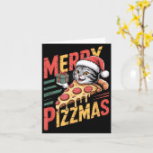 Merry Zzmas Christmas Cat Funny Zza Lover Xmas Cat Karte (Gelbe Blume)