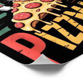 Merry Zzmas Christmas Cat Funny Zza Lover Xmas Cat Poster (Ecke)