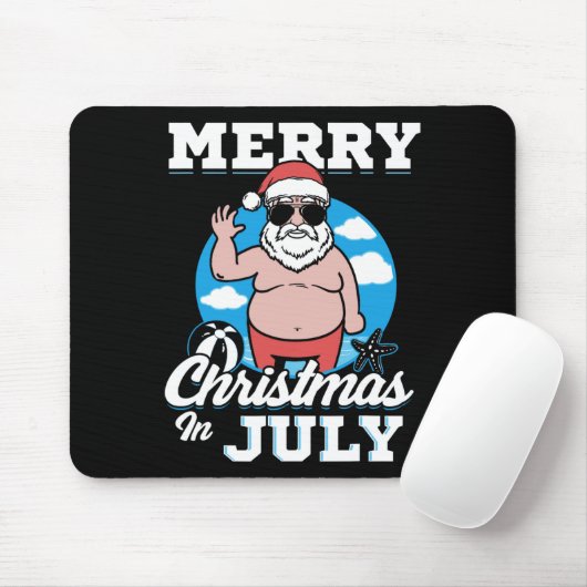 Merrychristmas In July Funny Santa  Mousepad (Mit Mouse)