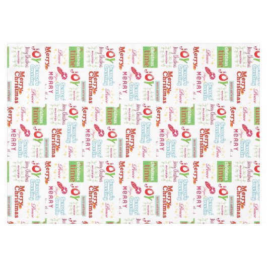 MerryChristmas Tablecloth, Frohe Festtage Weiß Tischdecke (Vorderseite (Horizontal))