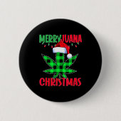 Merryjuana Weed Leaf Funny Christmas Pajama X-mas  Button (Vorderseite)