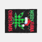 Merryjuana Weed Leaf Funny Christmas Pajama X-mas Fleecedecke (Vorderseite (Horizontal))