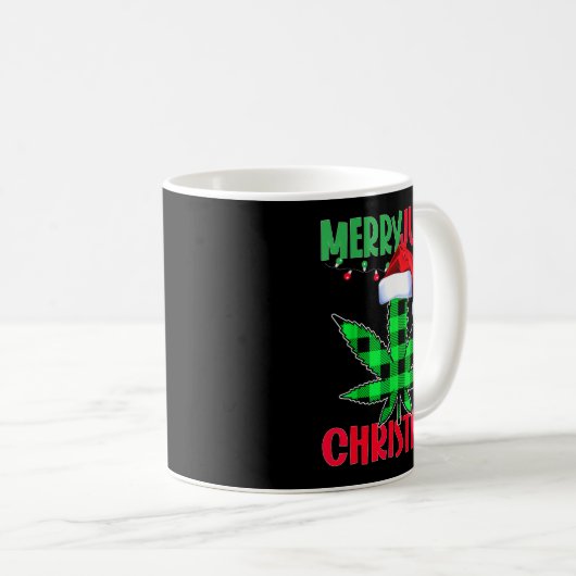 Merryjuana Weed Leaf Funny Christmas Pajama X-mas Kaffeetasse (VorderseiteRechts)