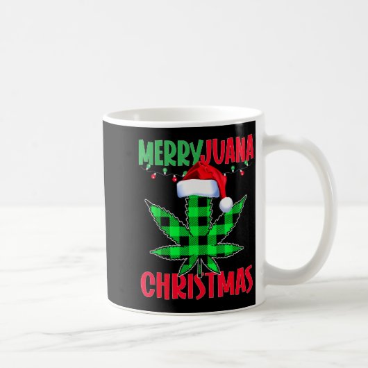 Merryjuana Weed Leaf Funny Christmas Pajama X-mas Kaffeetasse (Rechts)