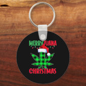 Merryjuana Weed Leaf Funny Christmas Pajama X-mas  Schlüsselanhänger (Vorderseite)