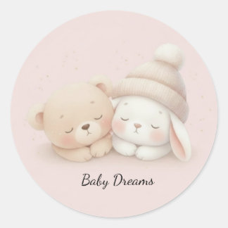MerryMist Baby Dreams: Winter Blush – Ätherisches Runder Aufkleber
