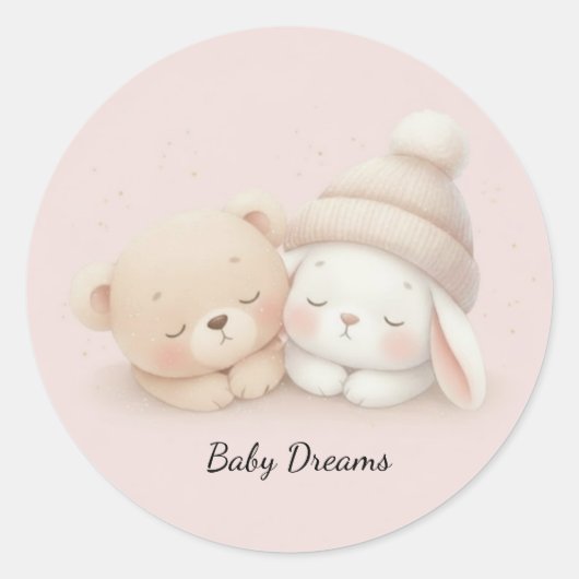 MerryMist Baby Dreams: Winter Blush – Ethereal Nur Runder Aufkleber (Vorderseite)