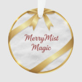 MerryMist Magic Cozy Winter Snowflake & Gold Ribbo Ornament (Vorderseite)
