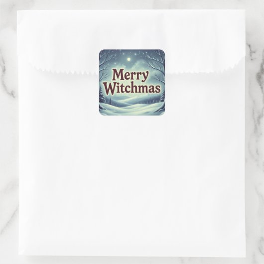 MerryWitchmas Quadratischer Aufkleber (Tasche)