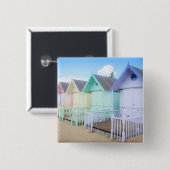 Mersea Insel-Strand-Hütten Button (Vorne & Hinten)
