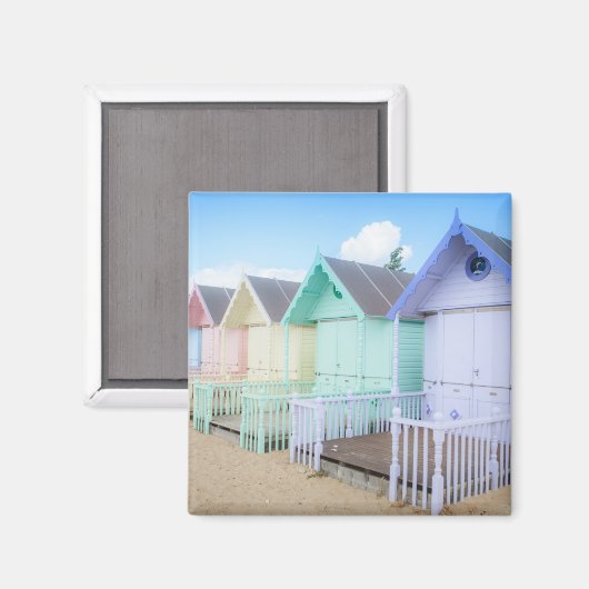 Mersea Island Beach Huts Magnet (Vorderseite/Rückseite)