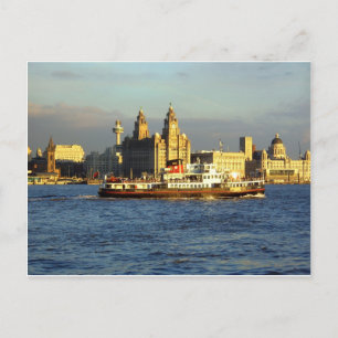 Mersey Ferry & Liverpool Wasserfront Postkarte