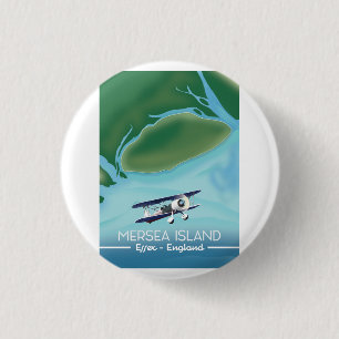 Mersia Island, Essex Vintage Reiseposter Button