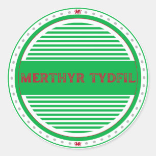 Merthyr Tydfil City Pride Emblem – Walisische Iden Runder Aufkleber
