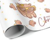 Mery Christmas Capybara Geschenkpapier (Rolleneckpunkt)