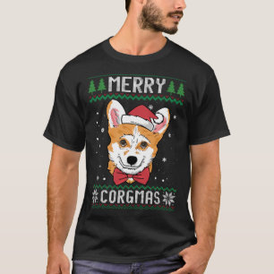 Mery Corgmas Corgi Ugly Christmas Sweater Santa Co T-Shirt