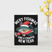 Mery Fishmas And A Crape New Year Funny Fishing Ch Karte (Gelbe Blume)