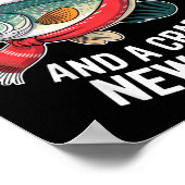 Mery Fishmas And A Crape New Year Funny Fishing Ch Poster (Ecke)