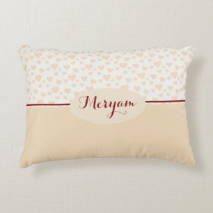 Meryam Monogram Herz Muster in Peach & Burgundy Dekokissen