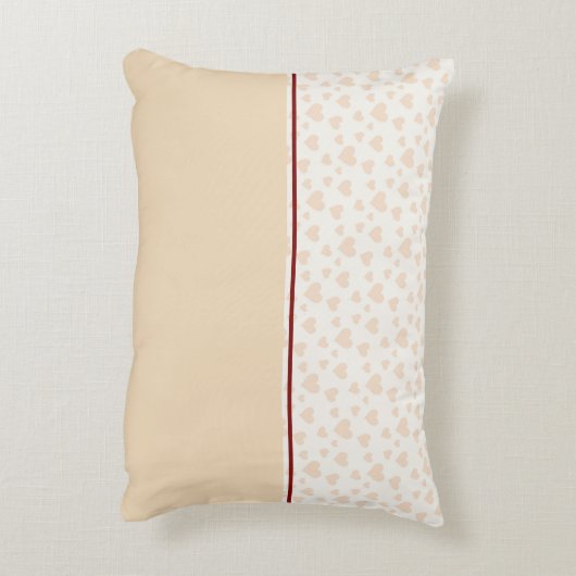 Meryam Monogram Herz Muster in Peach & Burgundy Dekokissen (Rückseite(Vertikal))