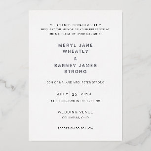 Meryl Elegant Modern Wedding Folieneinladung