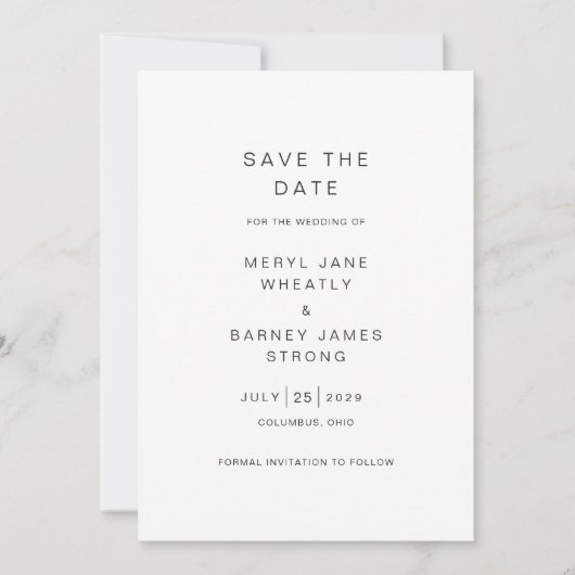 Meryl Elegant Modern Wedding Save The Date (Vorderseite)