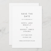 Meryl Elegant Modern Wedding Save The Date (Vorne/Hinten)